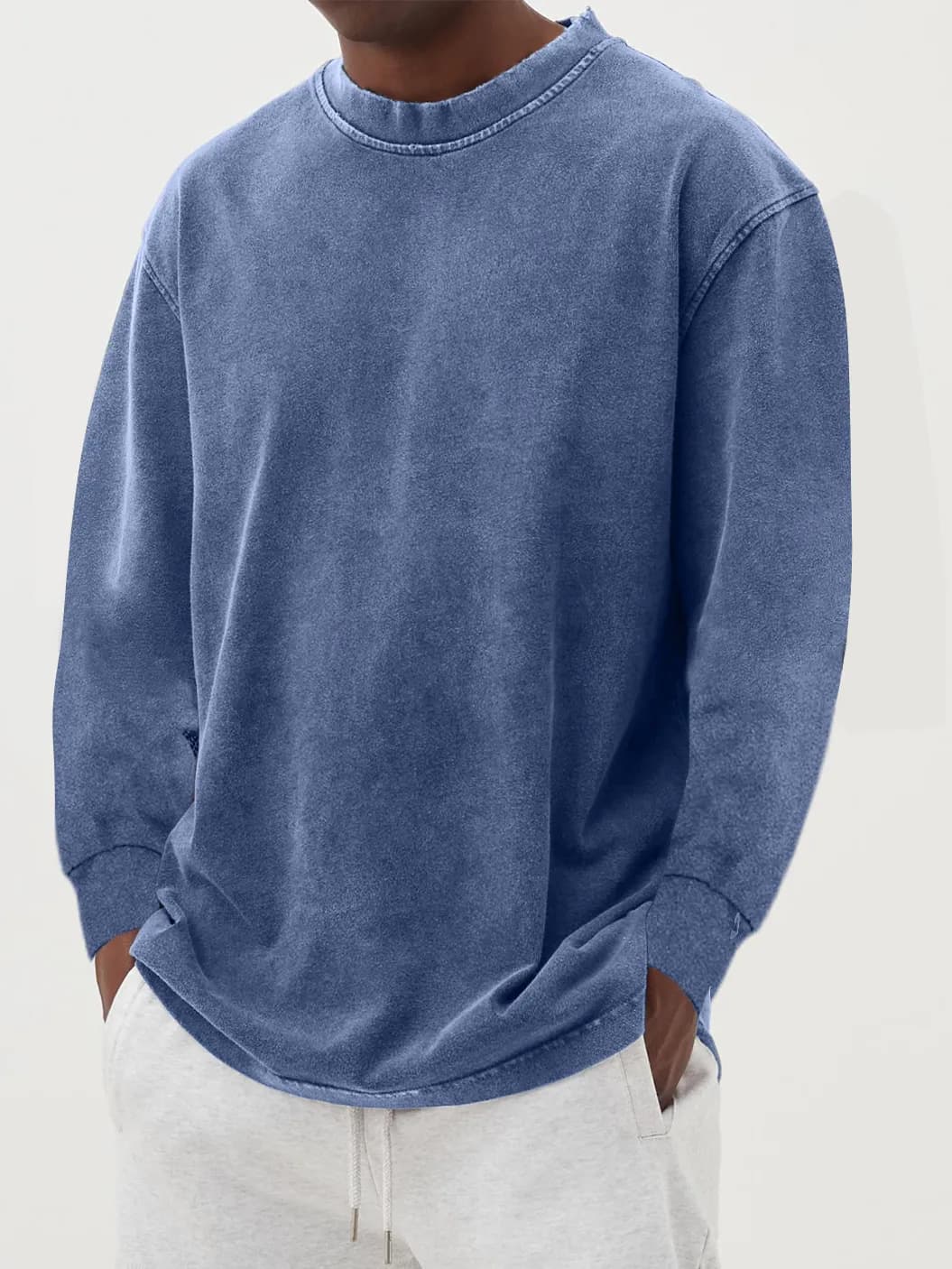 Camiseta de manga larga con look desgastado