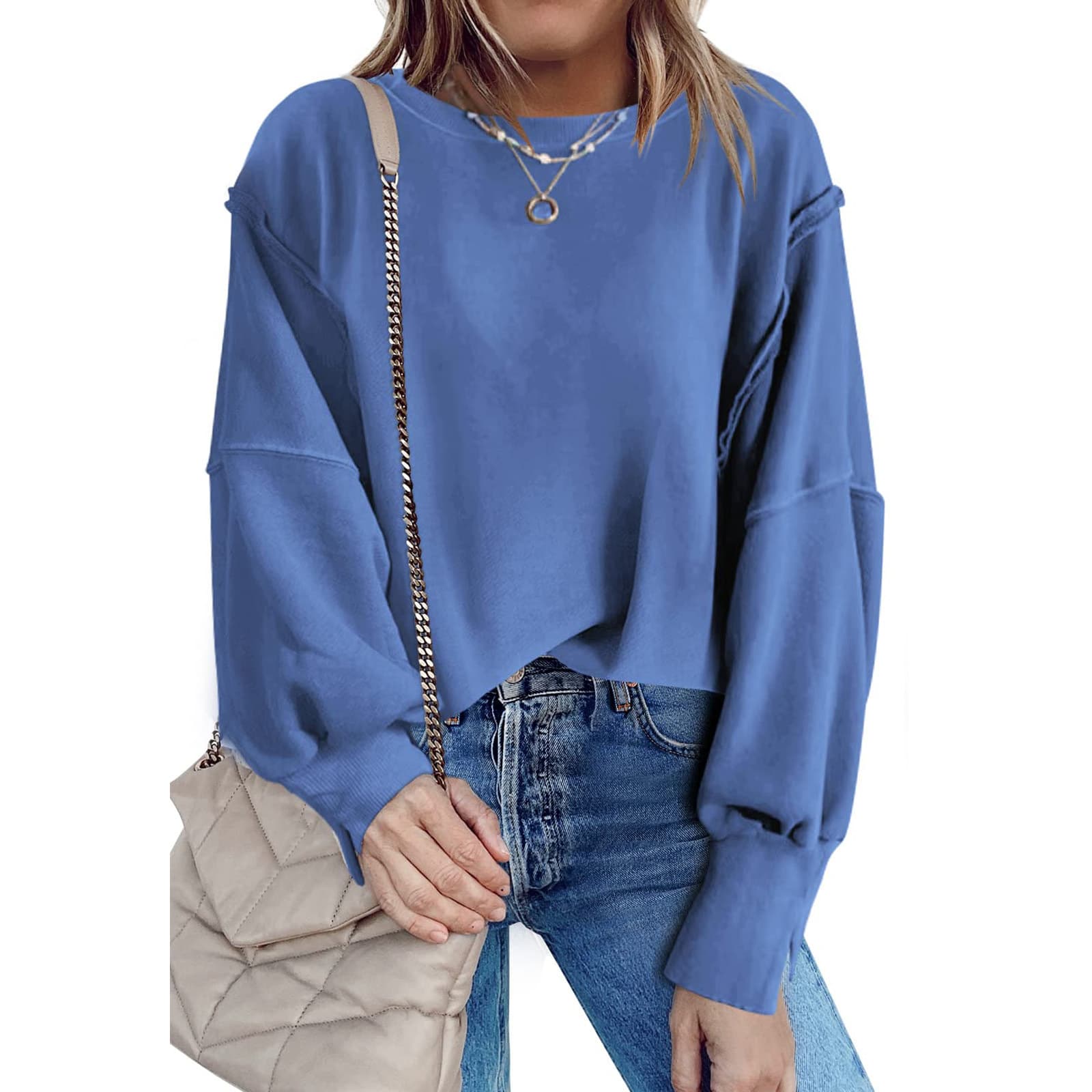 Sudadera suelta de poliéster para mujer