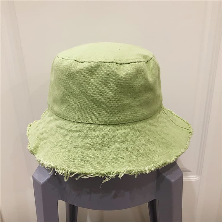 Gorro de pescador denim color sólido estilo retro japonés