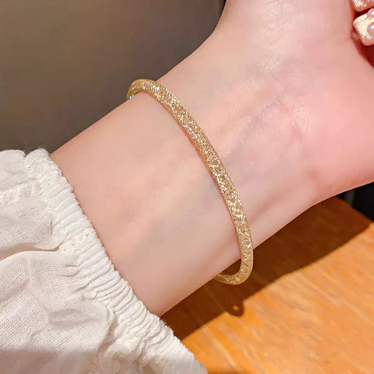 Pulsera de plata 999 con malla y cristal
