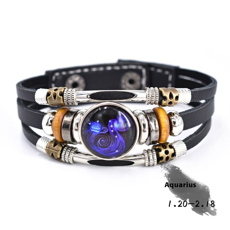 Pulsera de cuero personalizable con constelación