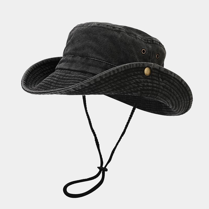 Gorra de pesca ala ancha retro lavada algodón
