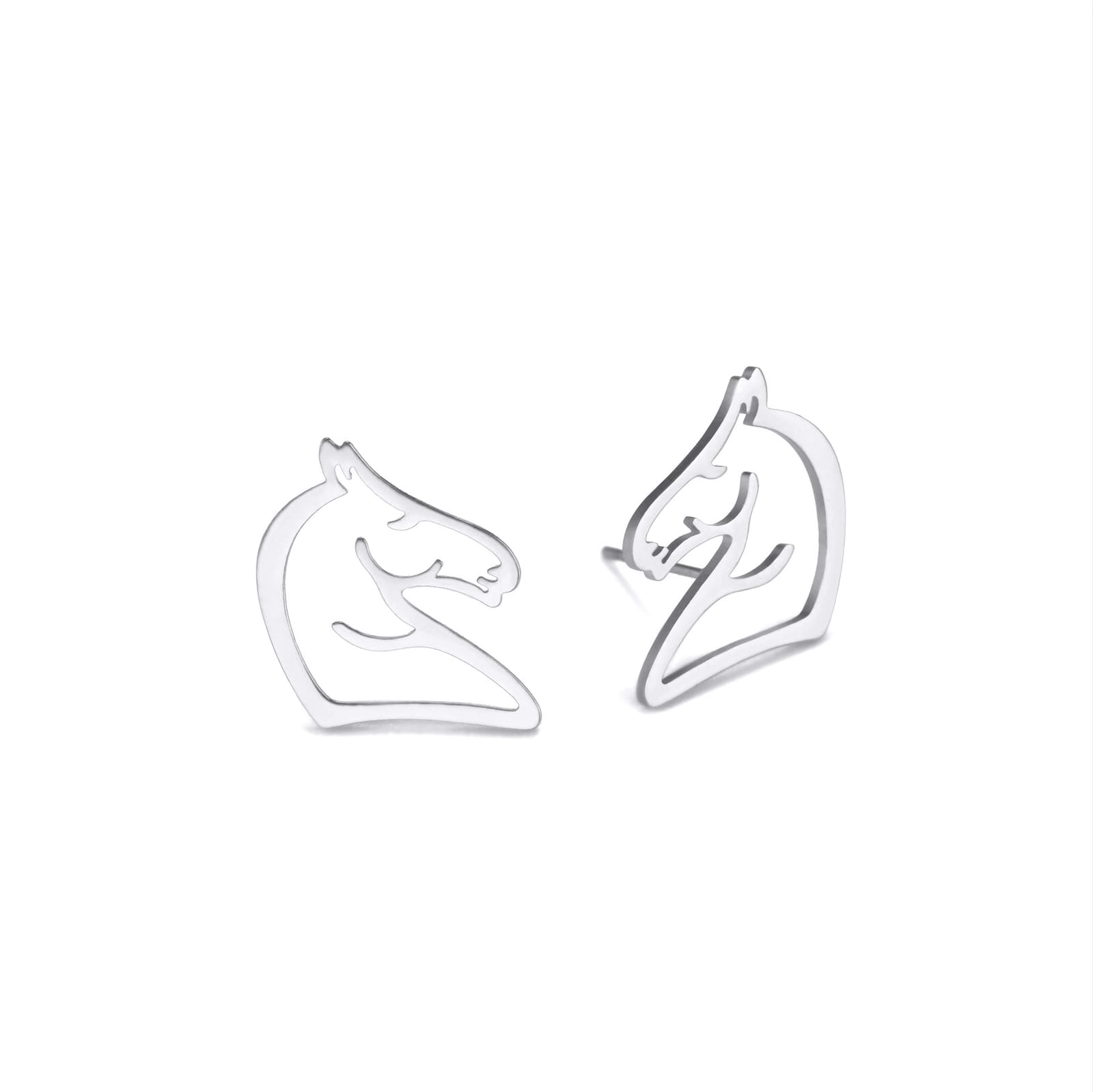 Aretes de acero inoxidable con diseño animal simple