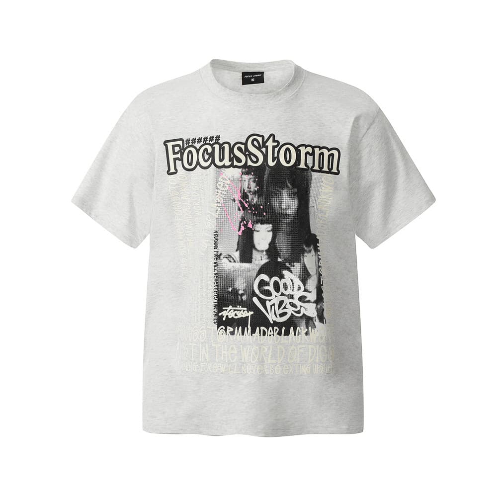 Camiseta para hombre con estampado vintage americano y manga corta