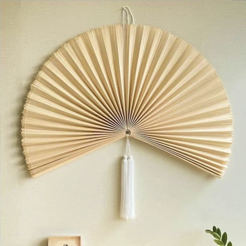 Abanico decorativo colgante de bambú para pared