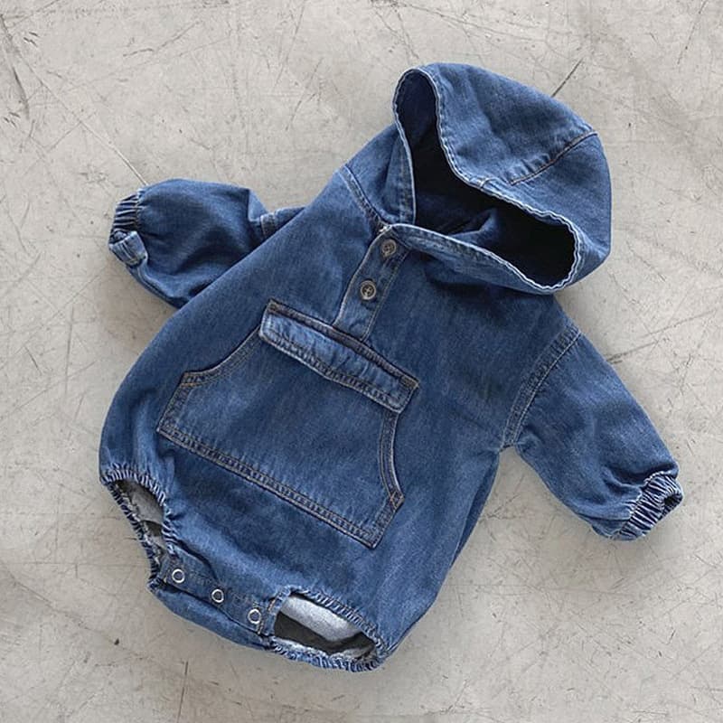 Mono de denim para bebé estilo coreano