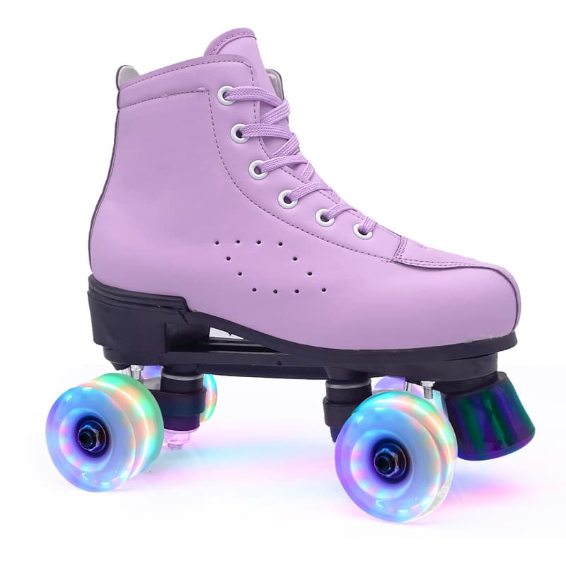 Patines de ruedas doble fila morados