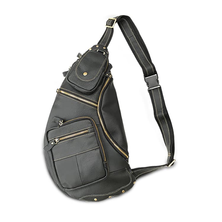 Bolsa mensajera retro de cuero bovino, gran capacidad
