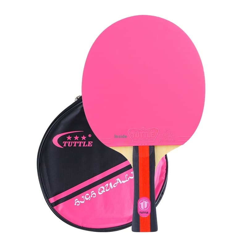 Raqueta de tenis de mesa con bolsa empuñadura shakehand