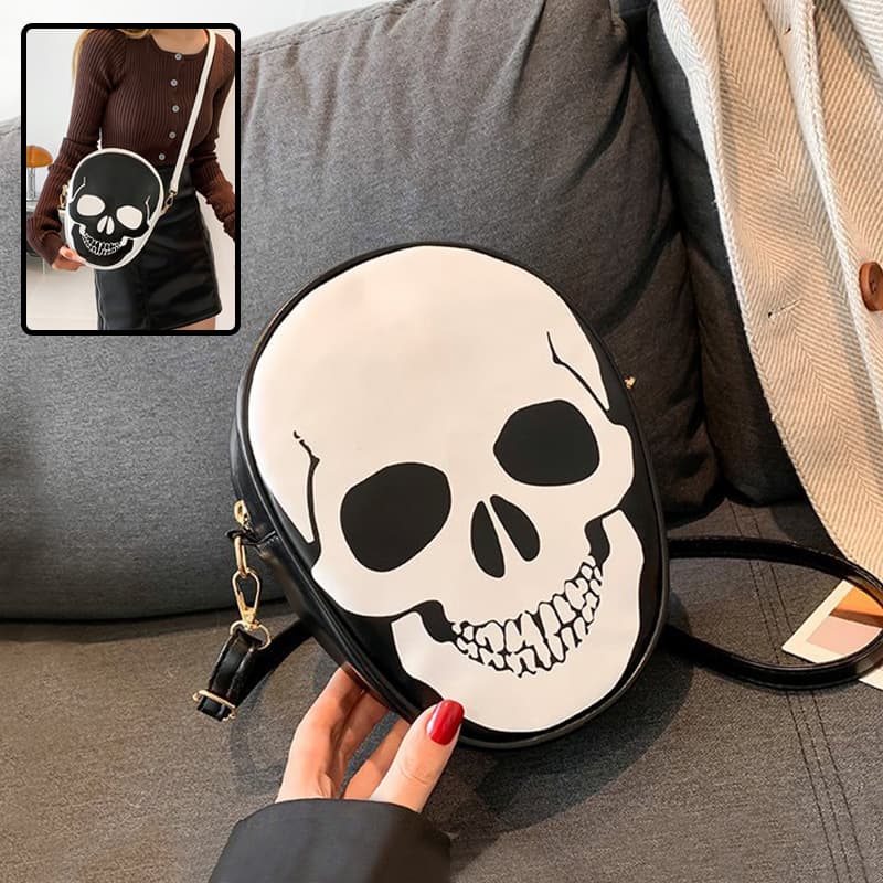 Bolsa bandolera con estampado calavera para mujer