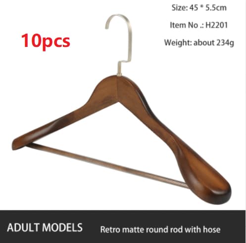 Perchas de madera sólida para tiendas y hoteles