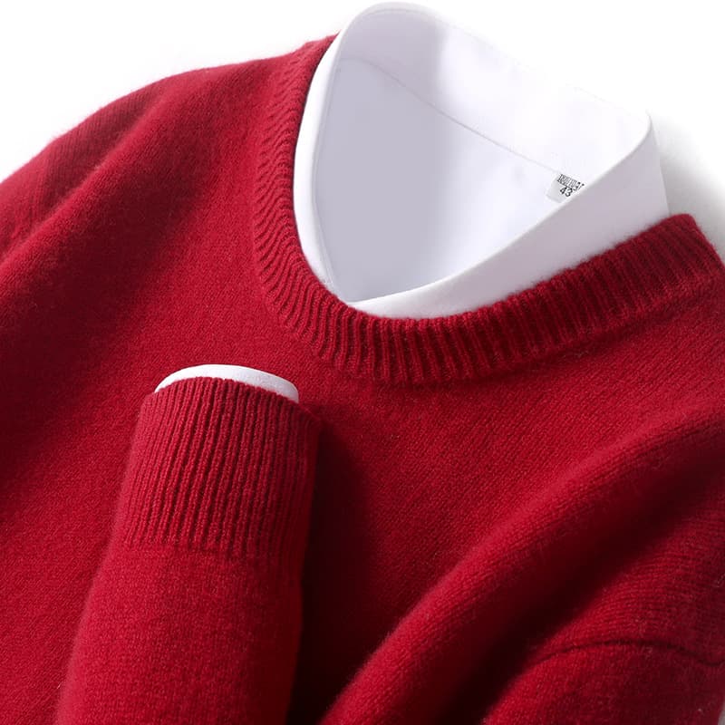 Suéter pullover grueso de lana para hombre