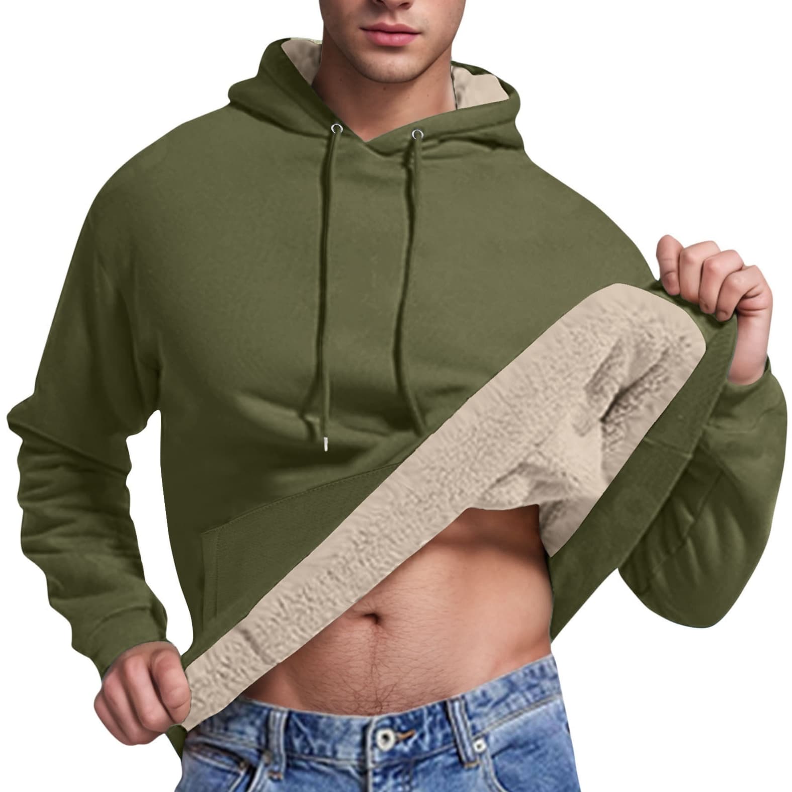 Sudadera con capucha entallada de protección al frío
