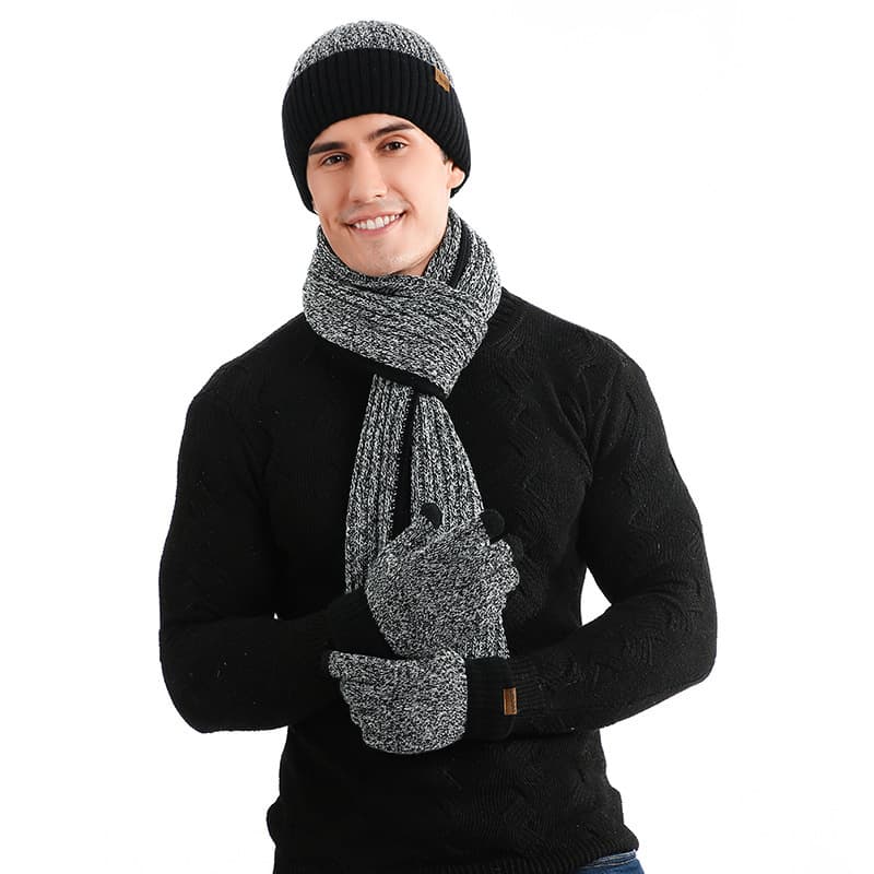 Conjunto invierno hombre gorro bufanda guantes acrílico