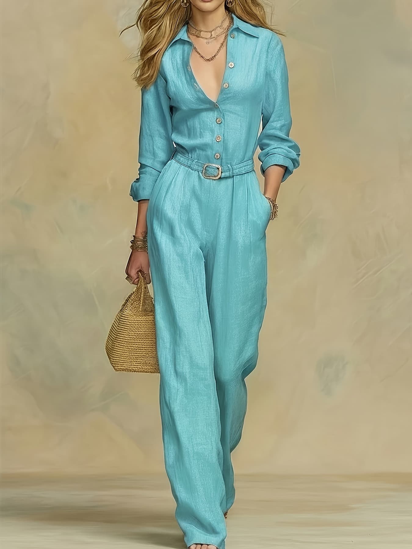 Enterizo casual elegante para mujer en colores sólidos