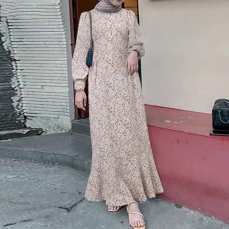 Vestido bohemio con estampado floral y corte princess