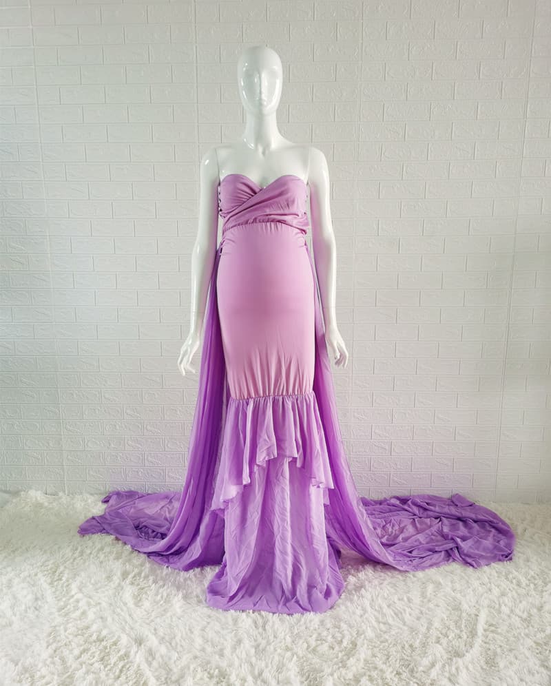 Vestido largo plisado para embarazadas