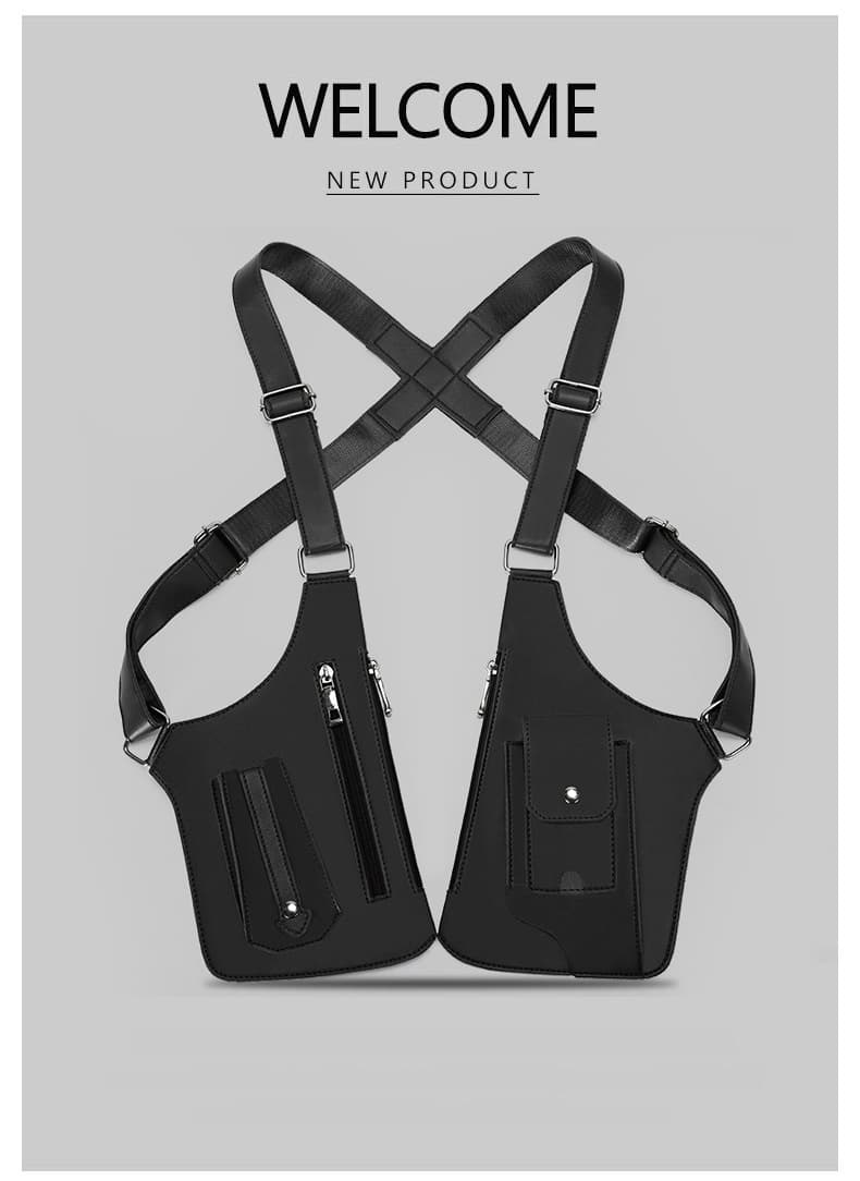 Mochila para pecho retro con correas ajustables para hombre