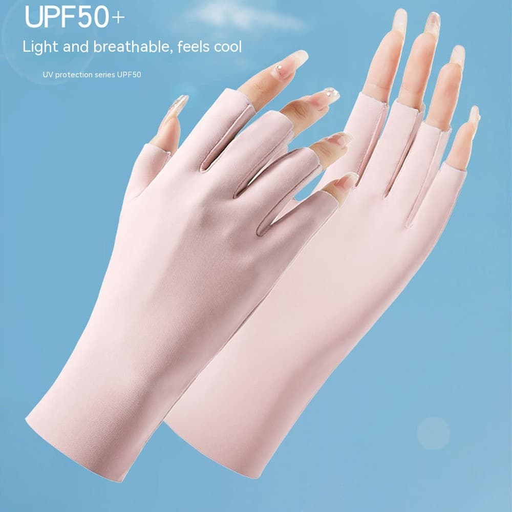 Guantes de seda fría con protección solar para mujer