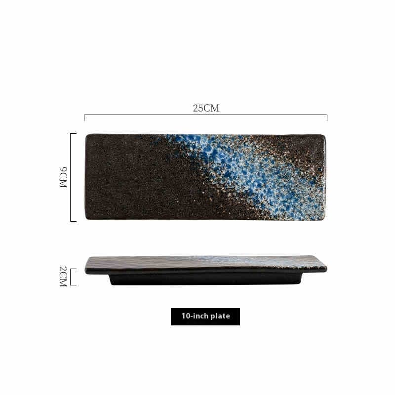 Plato rectangular de cerámica para sushi y barbacoa