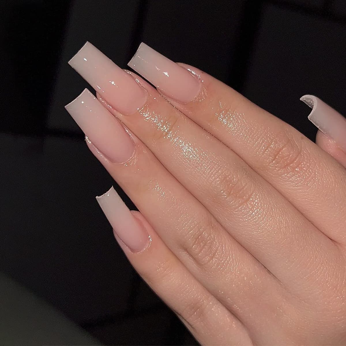 Uñas postizas autoadhesivas con diseño de cielo estrellado