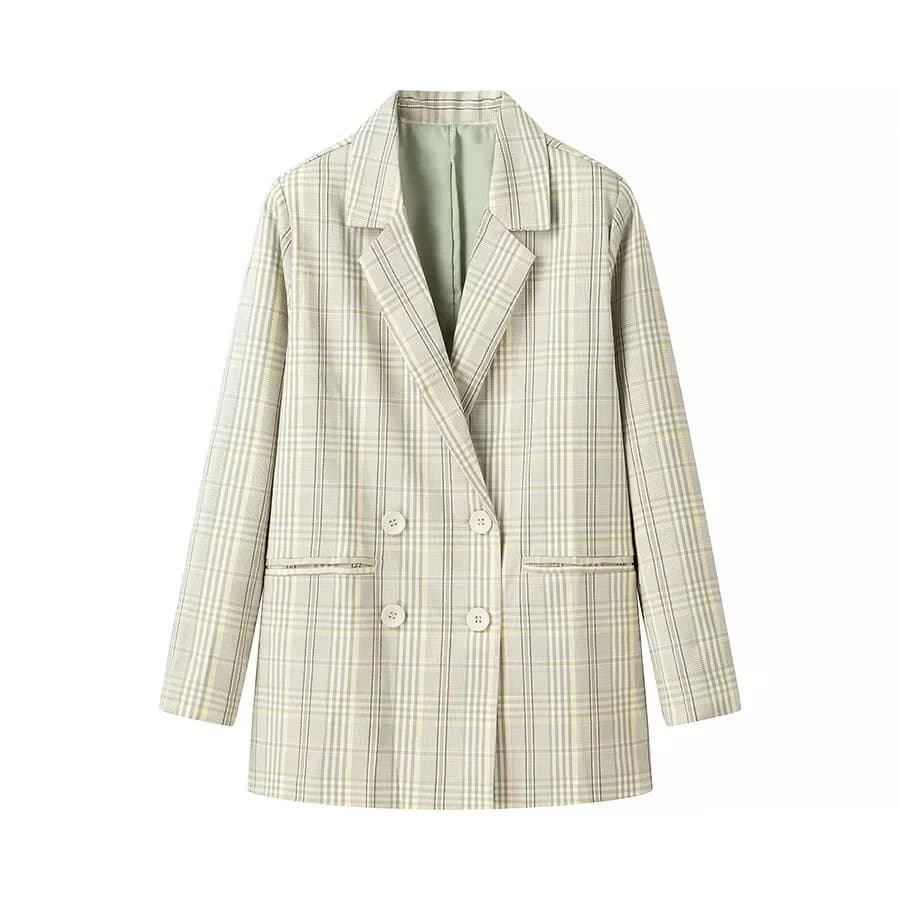 Blazer de cuadros para mujer