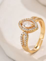 Anillo abierto de gota de agua con circones