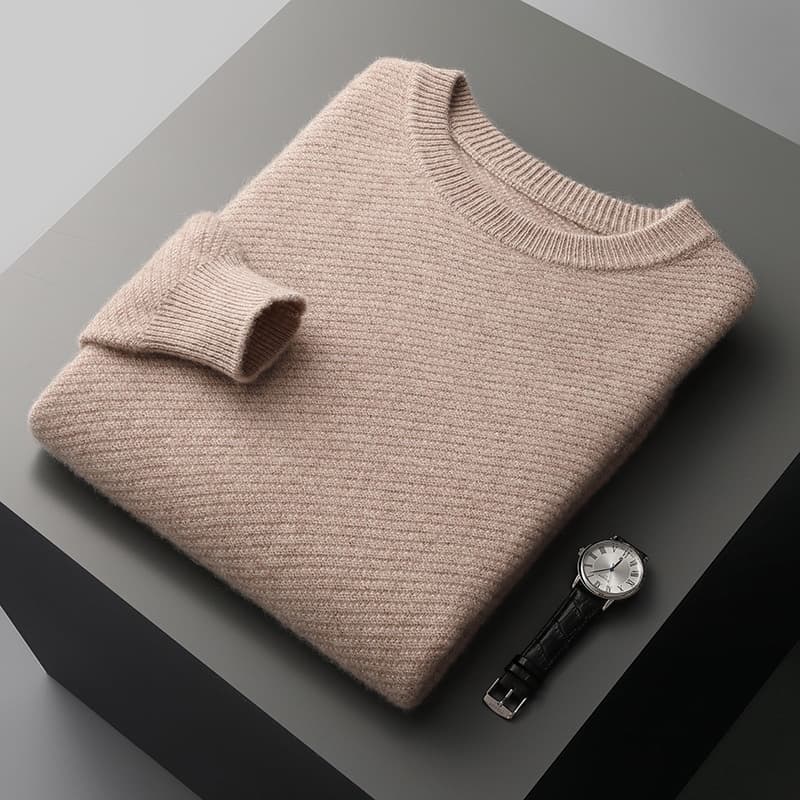 Suéter tejido suelto con detalles jacquard