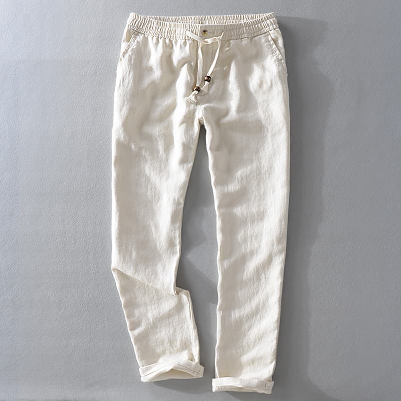 Pantalones de lino con cintura elástica