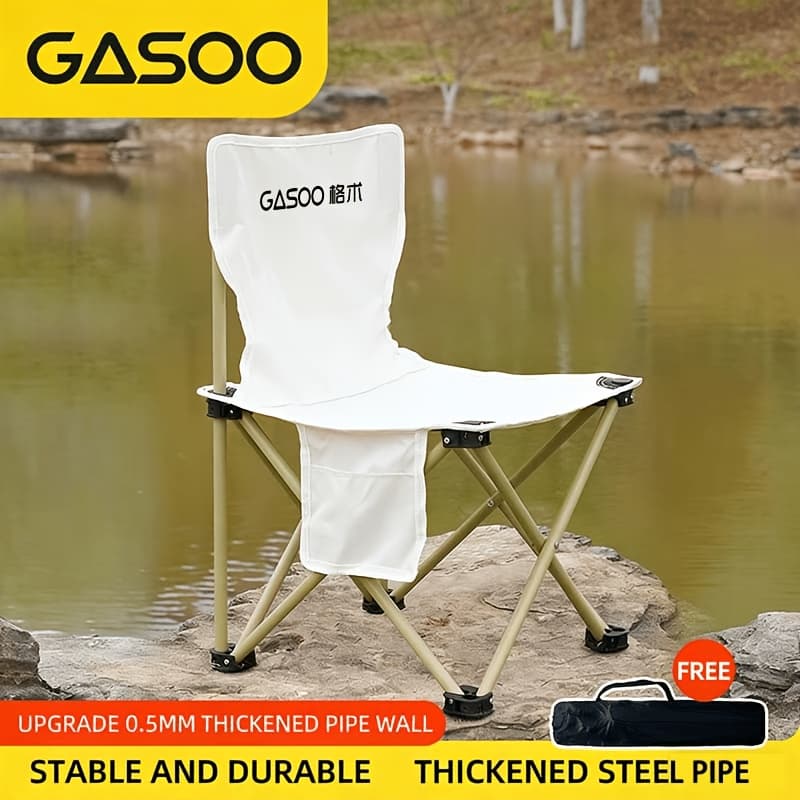 Silla de camping portátil plegable con respaldo alto