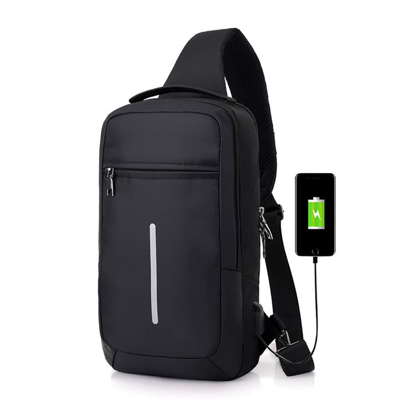 Bolsa de pecho con carga USB y protección de seguridad