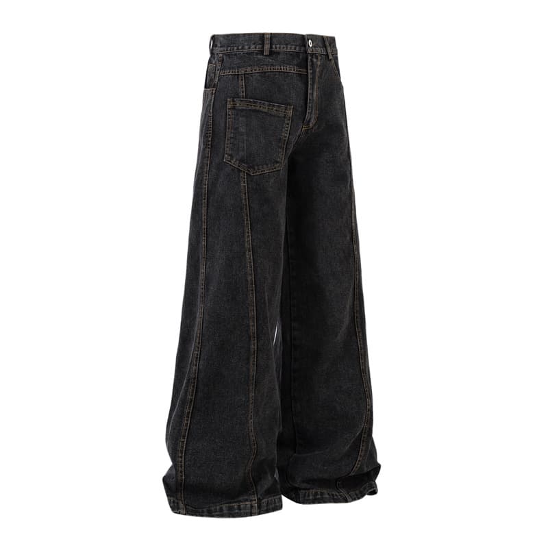 Jeans negros de corte recto estilo retro americano