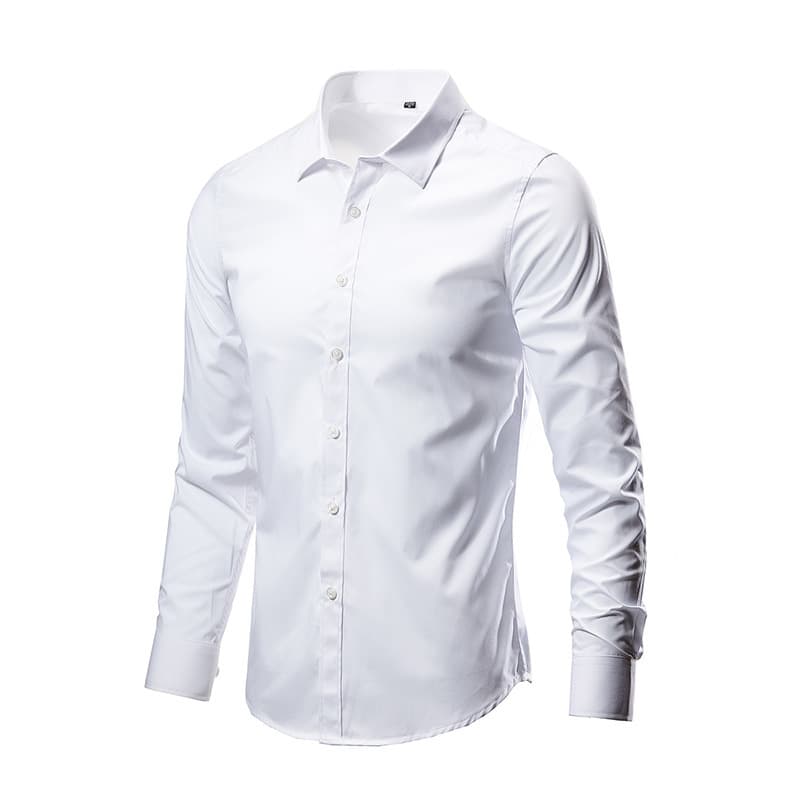 Camisa lino manga larga diseño minimalista moderno