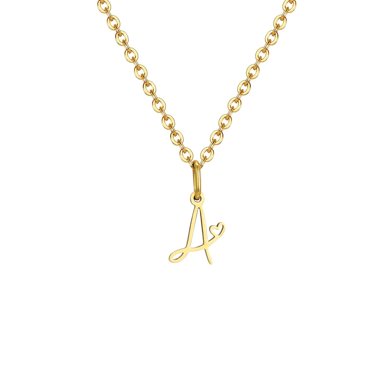 Collar de acero inoxidable con letras del alfabeto