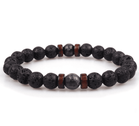 Pulsera de piedra de lava con estilo europeo y americano