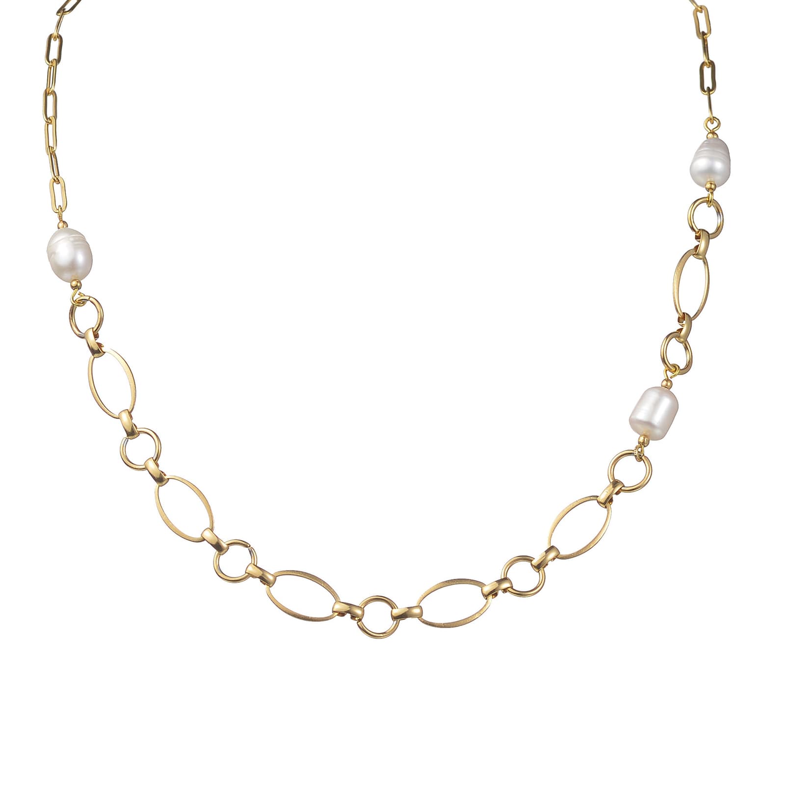 Collar cadena mixta acero inoxidable unisex