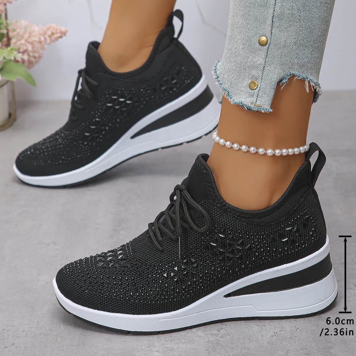 Zapatos casuales transpirables con aumento de altura