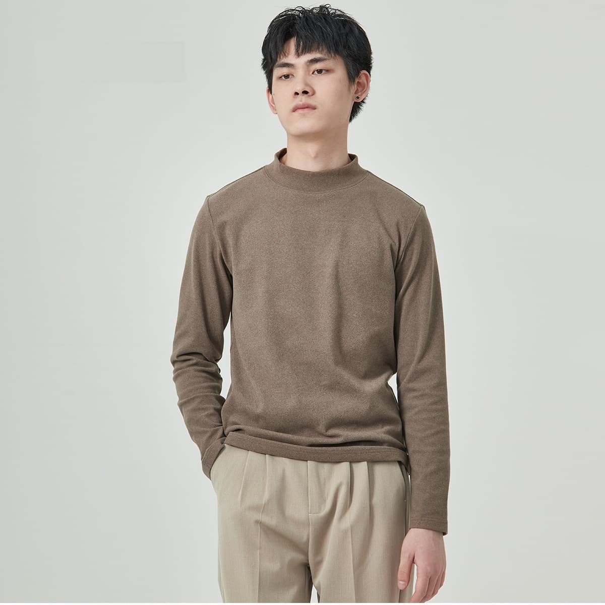 Camiseta de cuello alto y manga larga de dralon para hombre