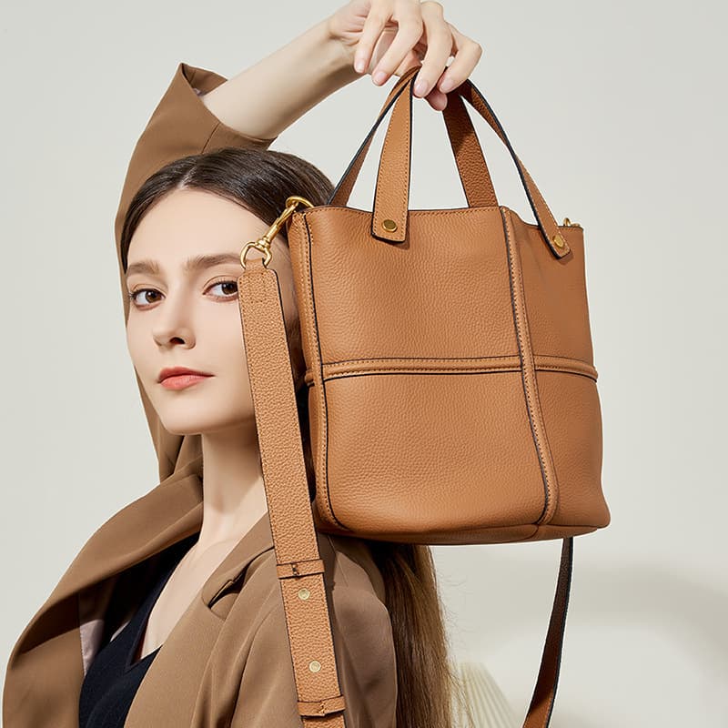 Bolsa bandolera elegante cuero genuino