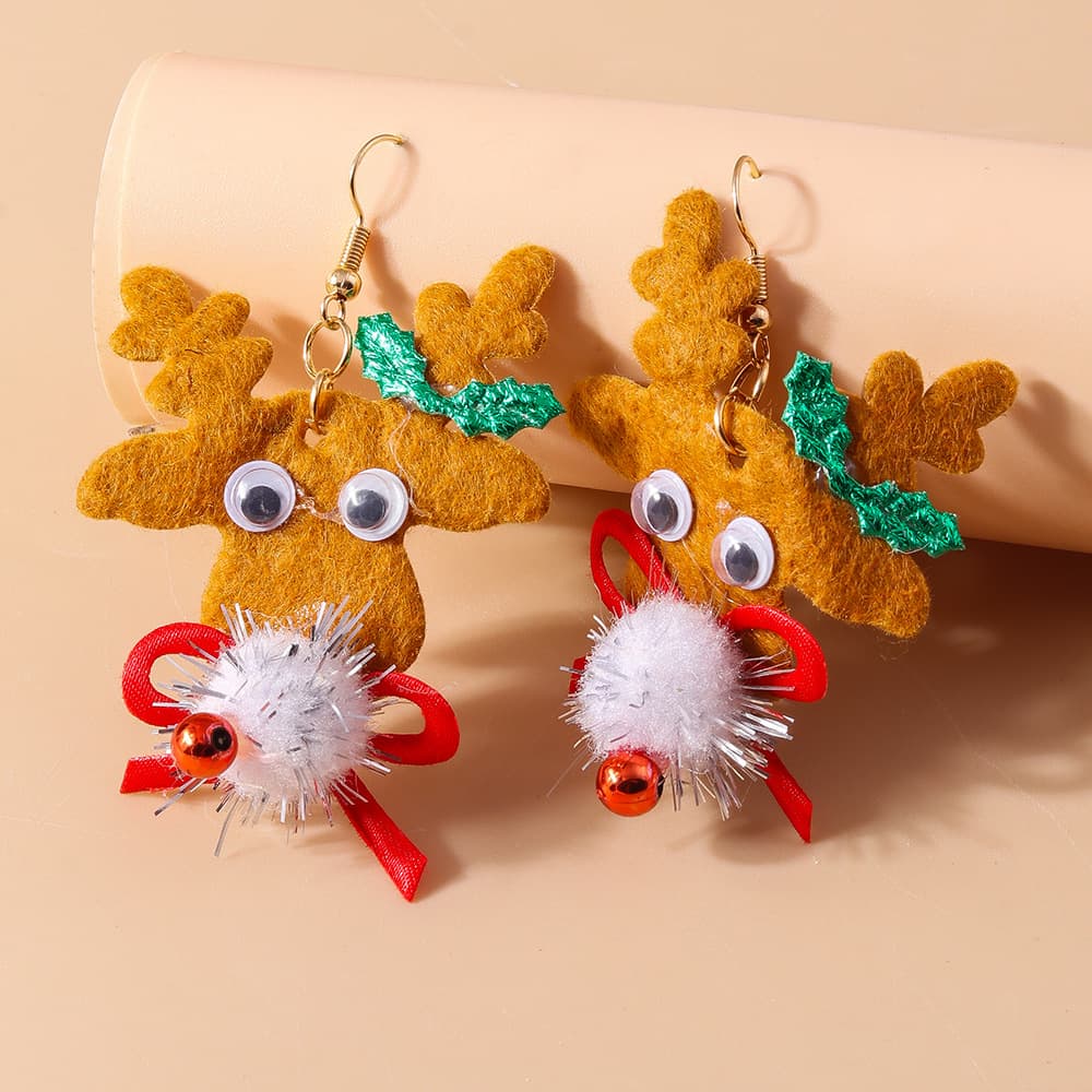 Aretes navideños de caricatura adorables