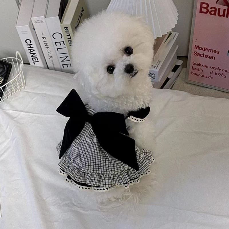 Falda halter de cuadros para mascota