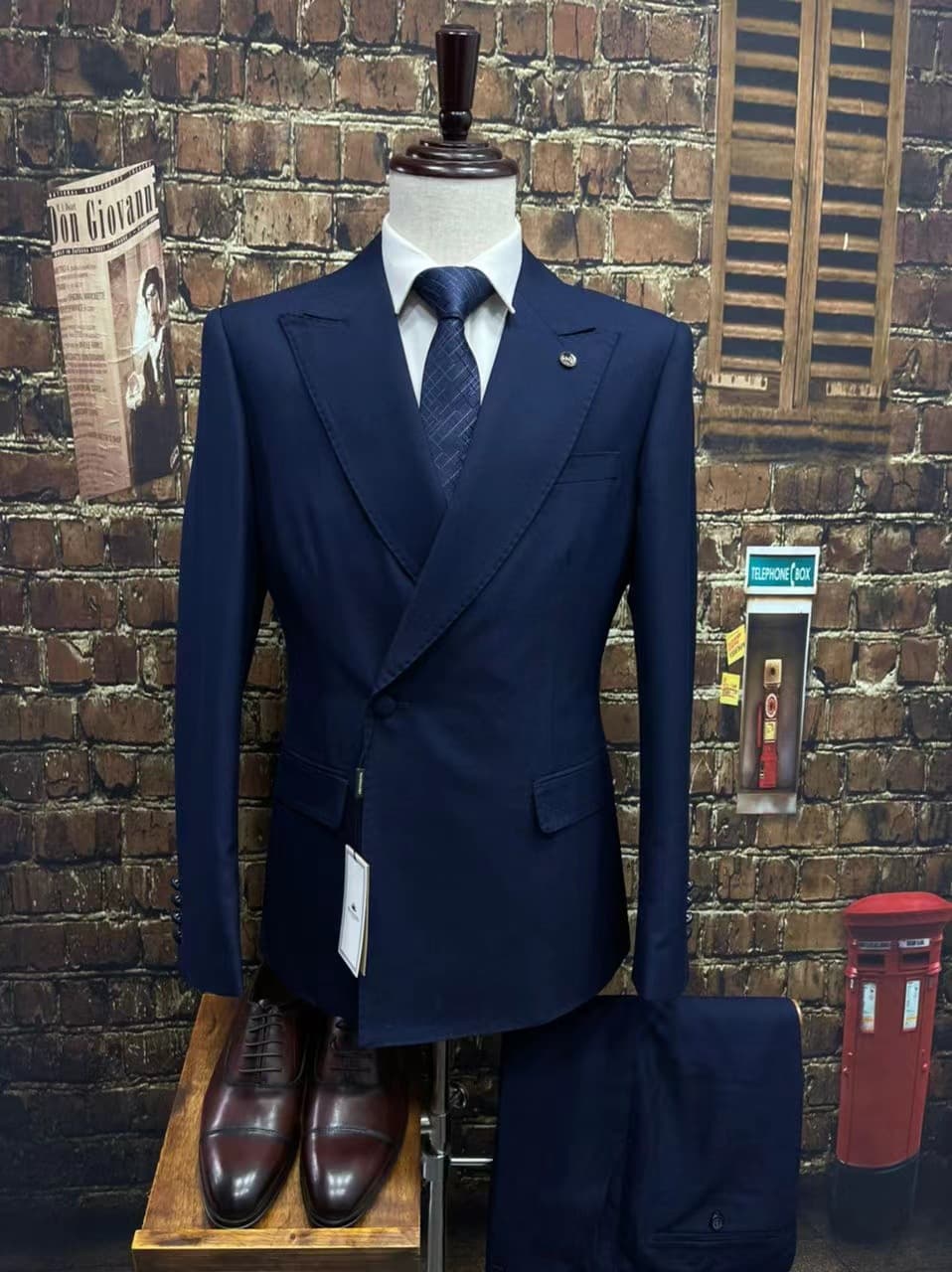 Traje slim fit de negocios para hombre, set de 2 piezas