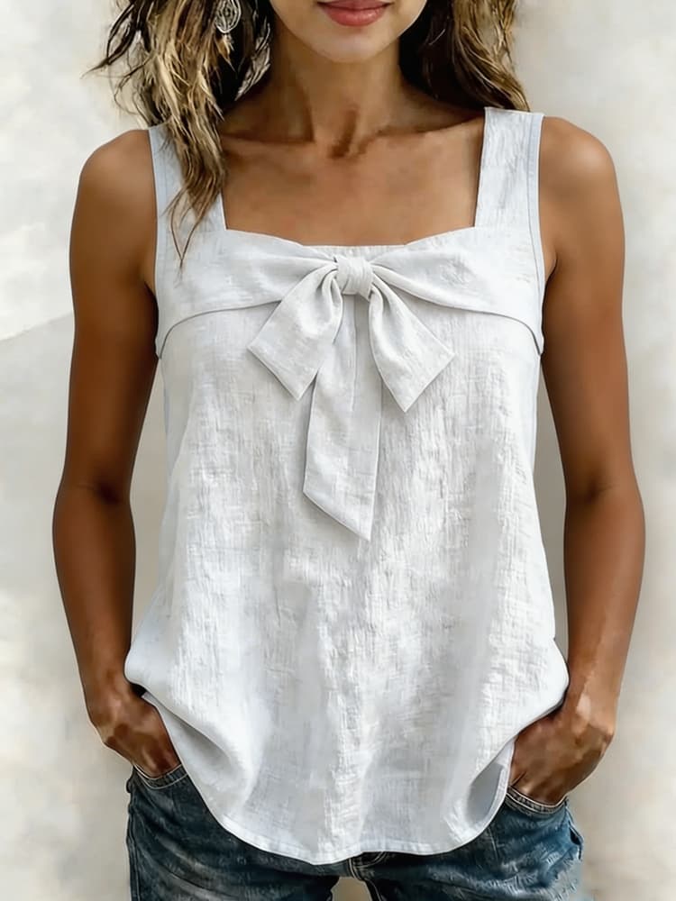 Camiseta sin mangas cuello cuadrado de verano