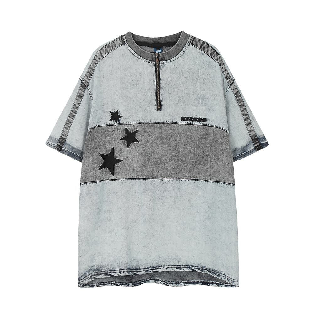 Camisa de mezclilla con manga corta para hombre
