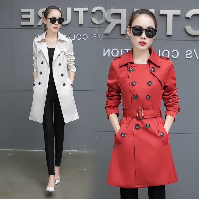 Gabardina ajustada para mujer talla grande