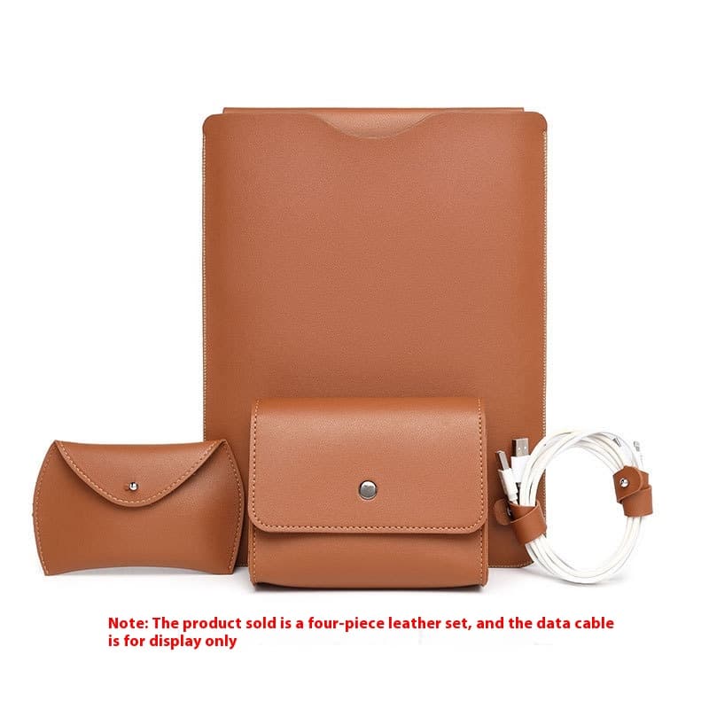 Funda de cuero reforzada para laptop