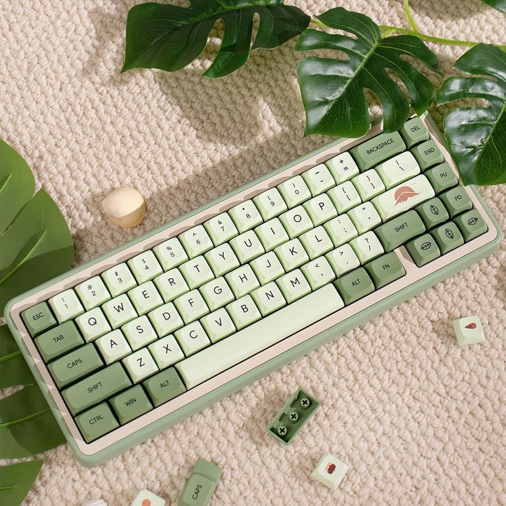 Juego de 124 teclas temática matcha, sublimación térmica PBT