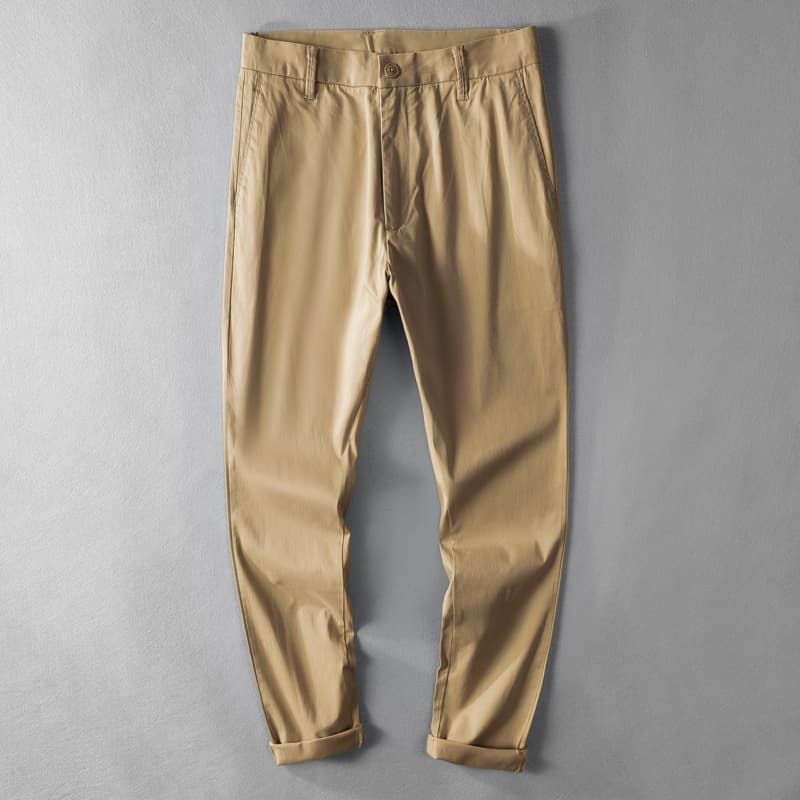Pantalón ajustado de algodón con elasticidad media