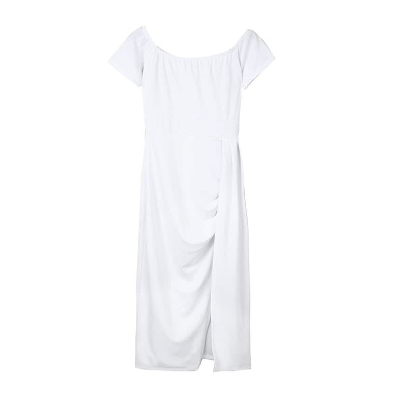 Vestido ajustado cintura alta color sólido para mujer