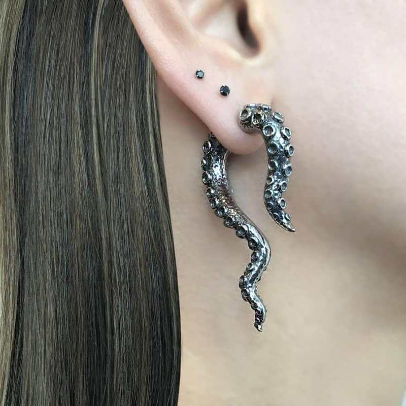 Pendientes de pulpo estilo punk vintage